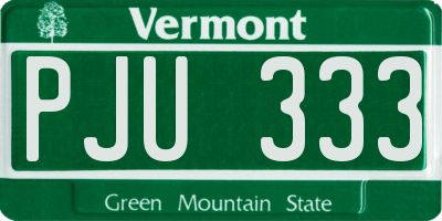 VT license plate PJU333