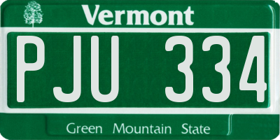 VT license plate PJU334