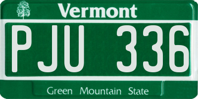 VT license plate PJU336