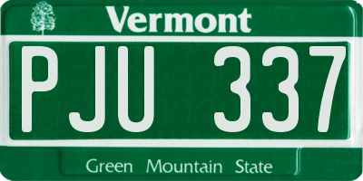 VT license plate PJU337