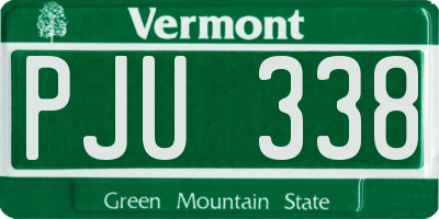 VT license plate PJU338