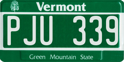 VT license plate PJU339