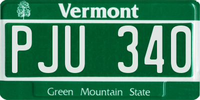 VT license plate PJU340
