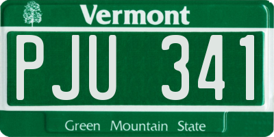 VT license plate PJU341