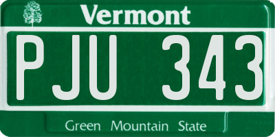 VT license plate PJU343