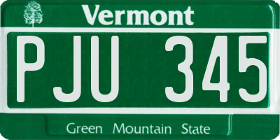 VT license plate PJU345