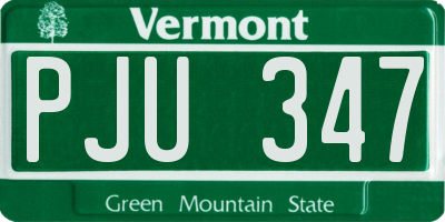 VT license plate PJU347