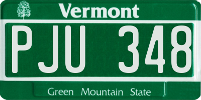 VT license plate PJU348