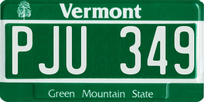 VT license plate PJU349