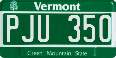 VT license plate PJU350