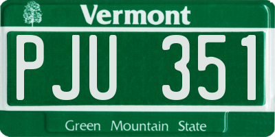 VT license plate PJU351