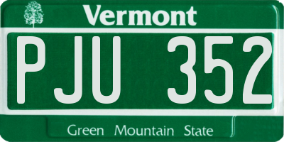 VT license plate PJU352