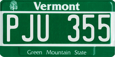 VT license plate PJU355