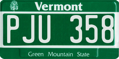 VT license plate PJU358