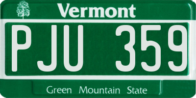 VT license plate PJU359