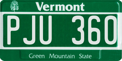 VT license plate PJU360