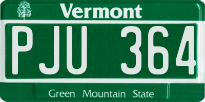 VT license plate PJU364