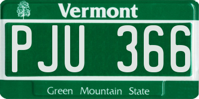 VT license plate PJU366