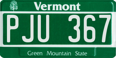 VT license plate PJU367