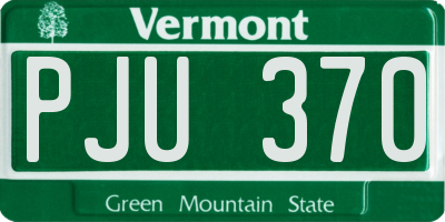 VT license plate PJU370