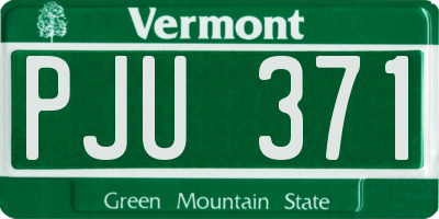 VT license plate PJU371