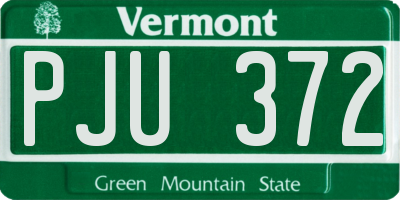 VT license plate PJU372