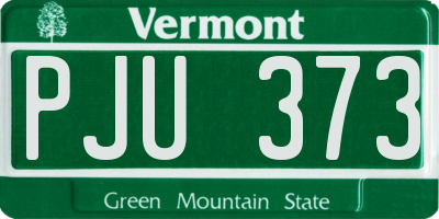 VT license plate PJU373