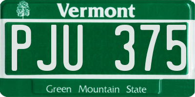 VT license plate PJU375