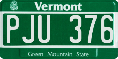 VT license plate PJU376