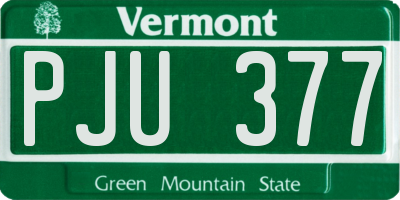 VT license plate PJU377