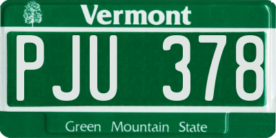 VT license plate PJU378