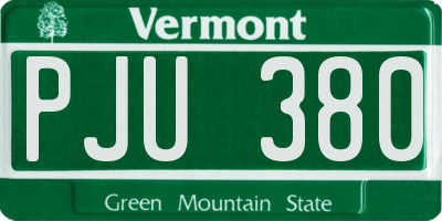 VT license plate PJU380