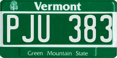 VT license plate PJU383