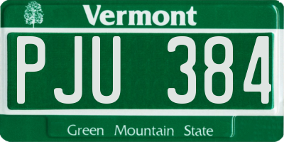 VT license plate PJU384
