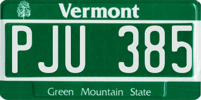 VT license plate PJU385