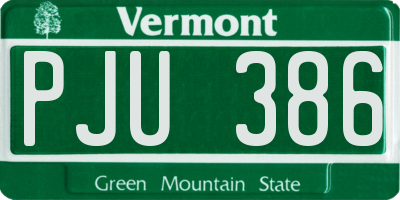 VT license plate PJU386