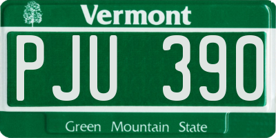 VT license plate PJU390