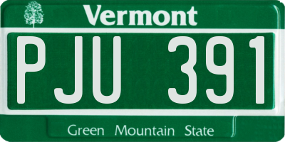 VT license plate PJU391