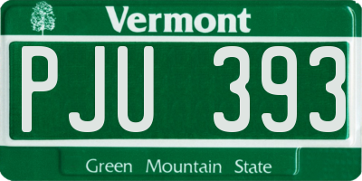 VT license plate PJU393