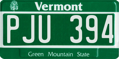 VT license plate PJU394