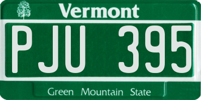 VT license plate PJU395