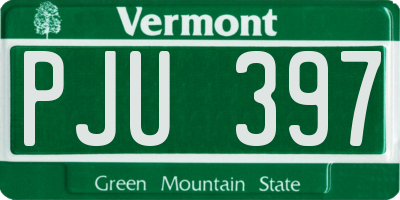 VT license plate PJU397