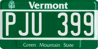 VT license plate PJU399