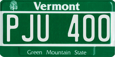 VT license plate PJU400
