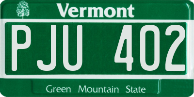 VT license plate PJU402