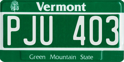 VT license plate PJU403