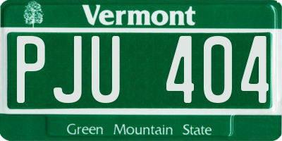 VT license plate PJU404