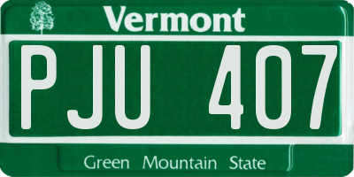 VT license plate PJU407