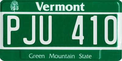 VT license plate PJU410