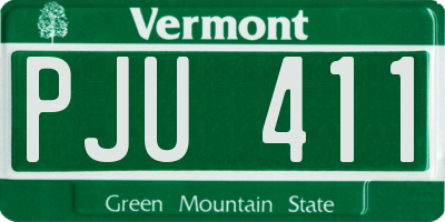 VT license plate PJU411